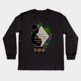 African Woman Baby Announcement | Cherie's Art(c)2021 Kids Long Sleeve T-Shirt